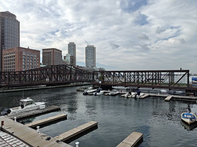 a derelict bridge anchored in the middle of the waterway. Once upon a time it rotated to allow boats to pass or vehicles to cross.